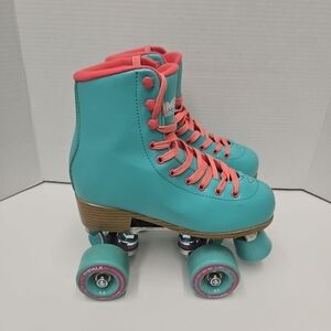 Impala Women's Teal and Pink Roller Skates